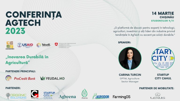 OPTIM și Startup City Cahul, co-organizatori ai Conferinței AgTech 2023