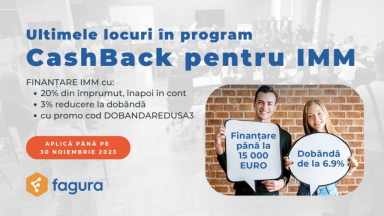 Fagura extinde programul „CashBack pentru IMM” și codul de reducere DOBANDAREDUSA3 până la final de noiembrie