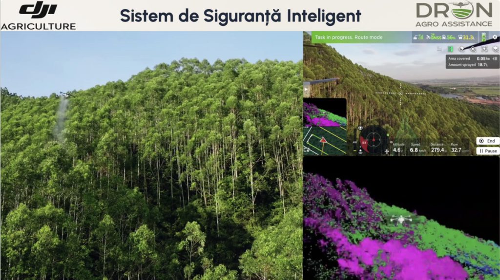 drona dji agras t100 sistem siguranta